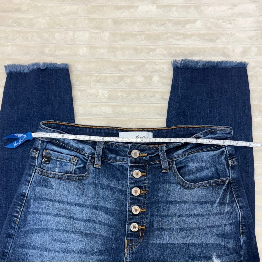 KanCan: Karlee High Rise Ankle Skinny Distressed Blue Jean, Size 28 - Picture 6 of 11